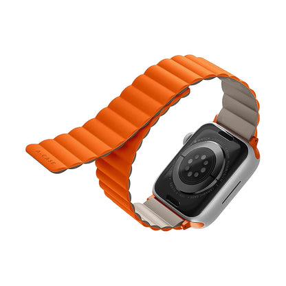 Invix Apple Watch Silicone Magnetic Band - Orange/Titanium