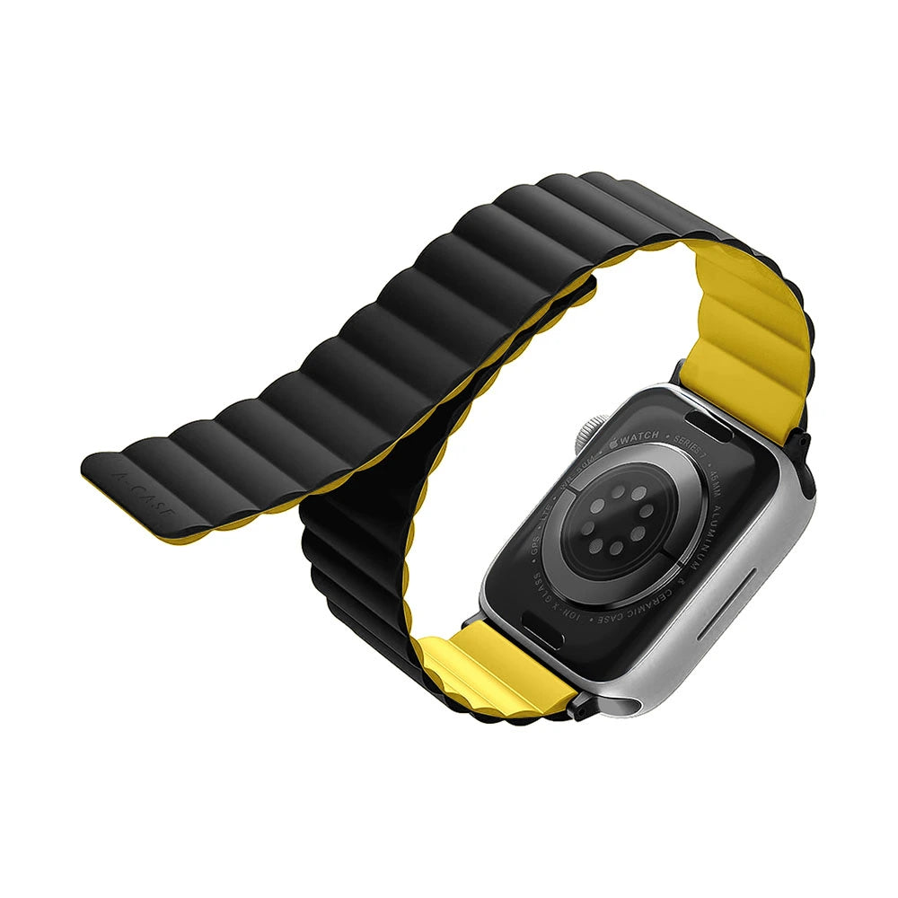 Invix Apple Watch Silicone Magnetic Band - Black/yellow