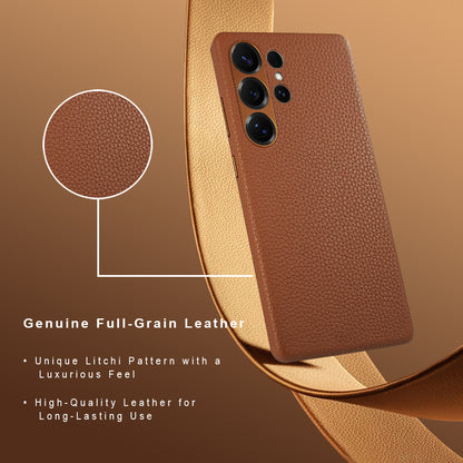 A-Case Amur Genuine Leather Case for Galaxy S25 Ultra - Brown