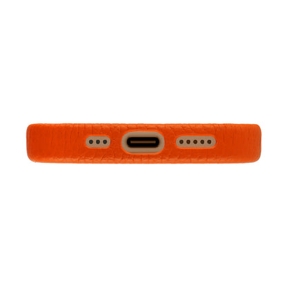 A-case Amur Genuine Leather case for iPhone 16 Series - Orange