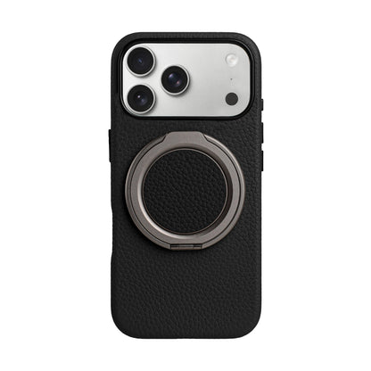 Amur Genuine Leather Phone Case With Grip 2 in 1 - Black