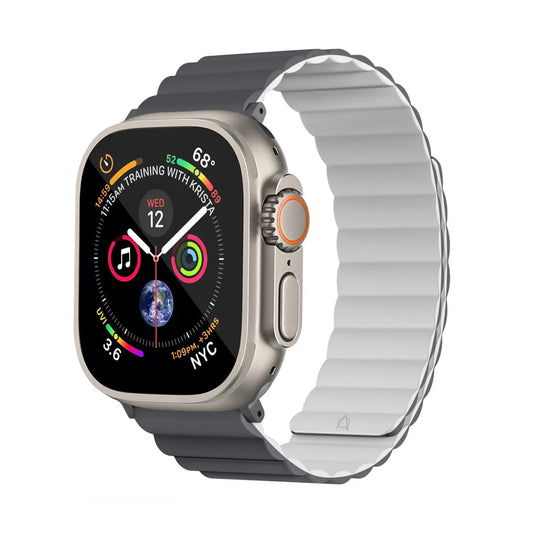 Invix Apple Watch Silicone Magnetic Band - White/Gray