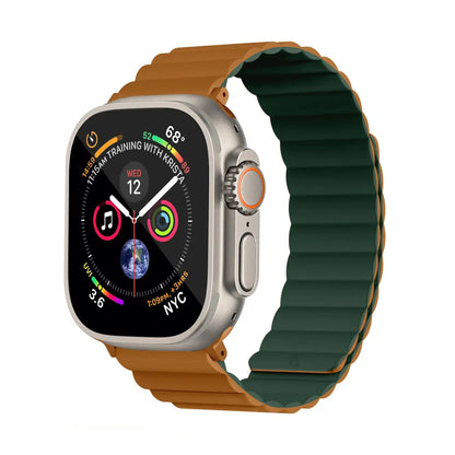 Invix Apple Watch Silicone Magnetic Band - Brown/Green