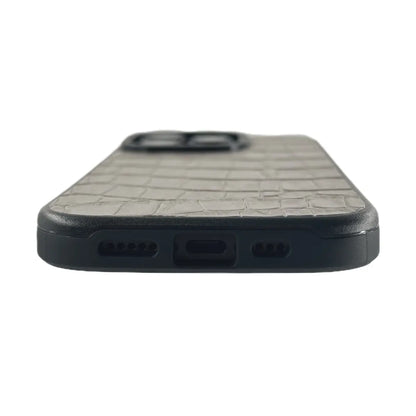 Javan Series For iPhone 15 Pro Max Leather Case - Gray