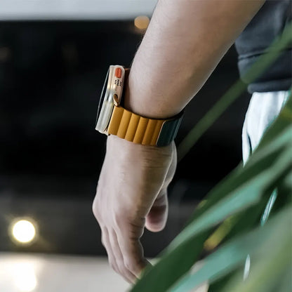 Invix Apple Watch Silicone Magnetic Band - Brown/Green