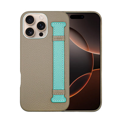 Amur Pro Leather Case For iPhone 16 Series-Gray/Tiffany