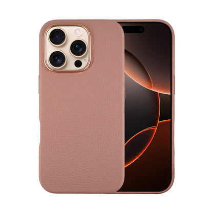 A-case Amur Genuine Leather case for iPhone 16 Series -Beige