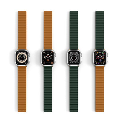 Invix Apple Watch Silicone Magnetic Band - Brown/Green