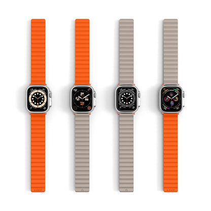 Invix Apple Watch Silicone Magnetic Band - Orange/Titanium