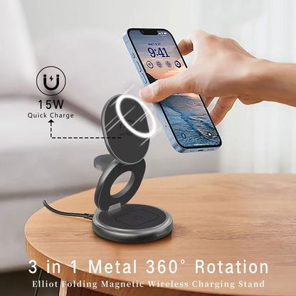 Santa Barbara Polo & Racquet Club Elliot 3-in-1 Foldable Wireless Charging Stand