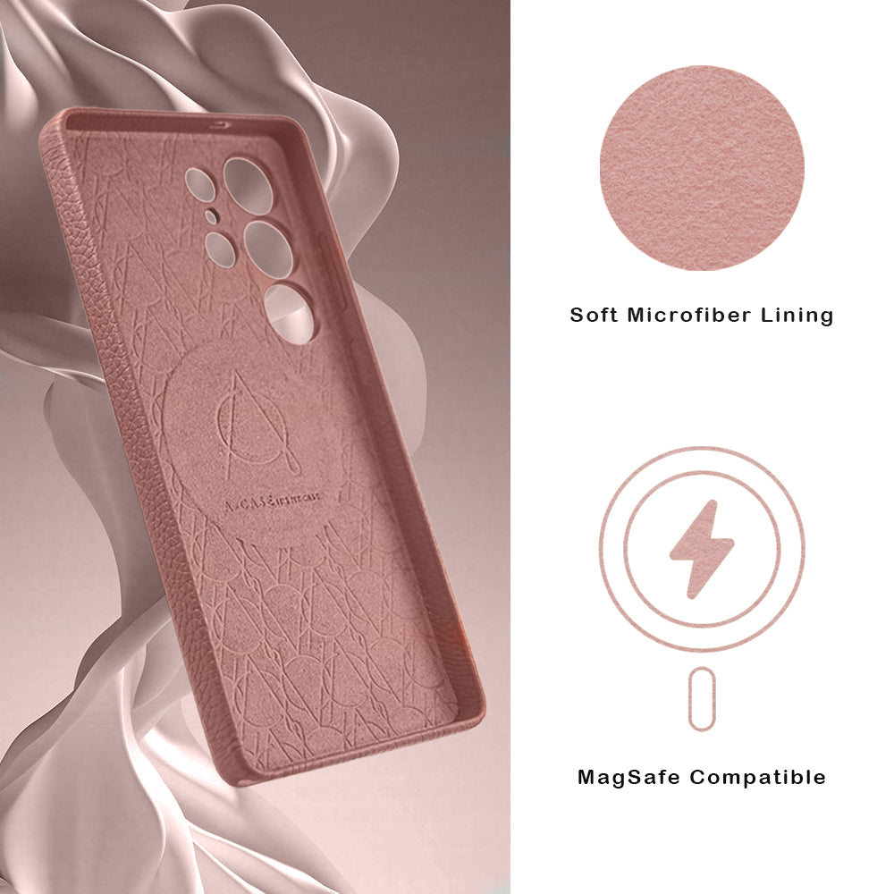 A-Case Amur Genuine Leather Case for Galaxy S25 Ultra - Pink