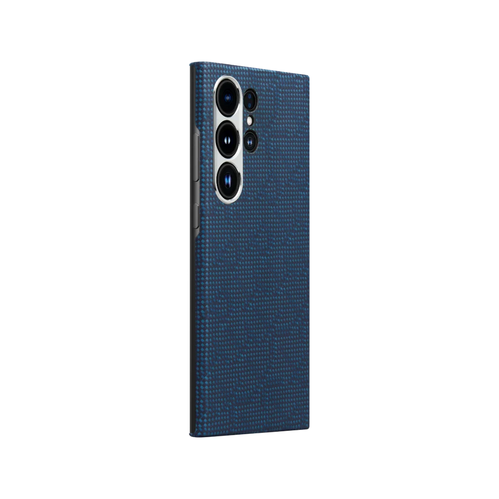 Pitaka Tactile Woven Case for Samsung Galaxy S24 Ultra - Blue/Black