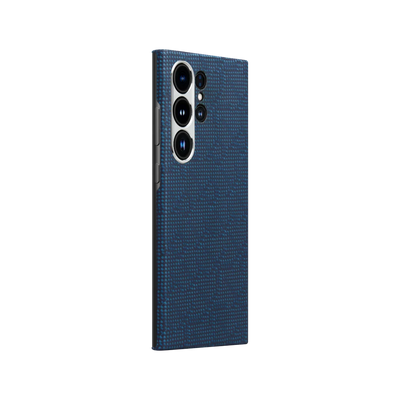 Pitaka Tactile Woven Case for Samsung Galaxy S24 Ultra - Blue/Black