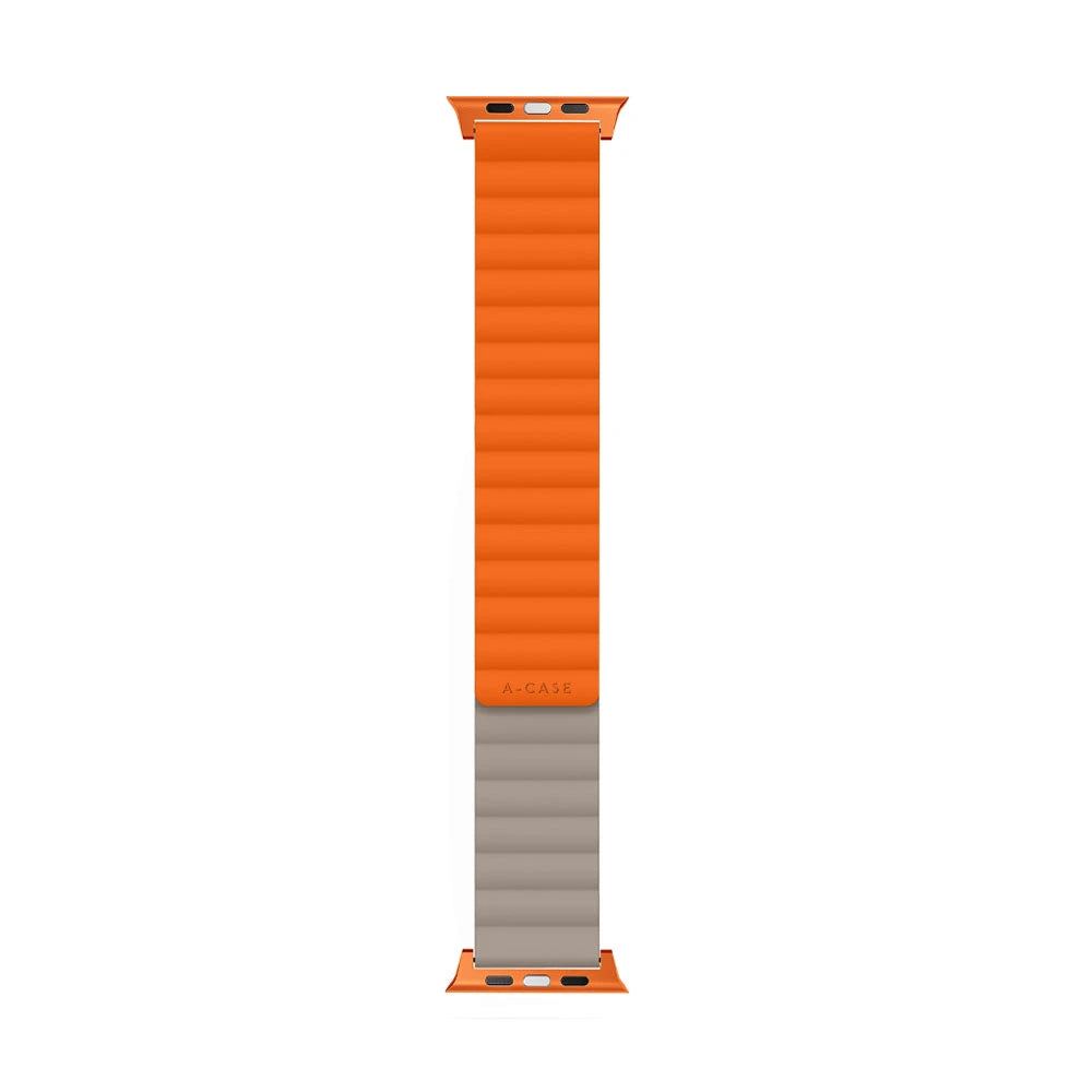 Invix Apple Watch Silicone Magnetic Band - Orange/Titanium