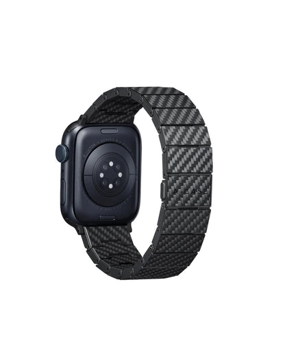 Carbon Fiber Watch Band Compatible with iWatch Series 9-1, SE, Ultra and Ultra 2- Genuine Black