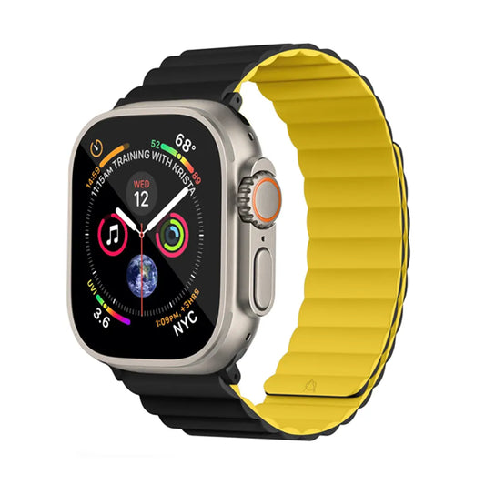Invix Apple Watch Silicone Magnetic Band - Black/yellow
