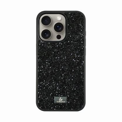 Crystal Studded Phone Case for iPhone 15 pro Max -Silver