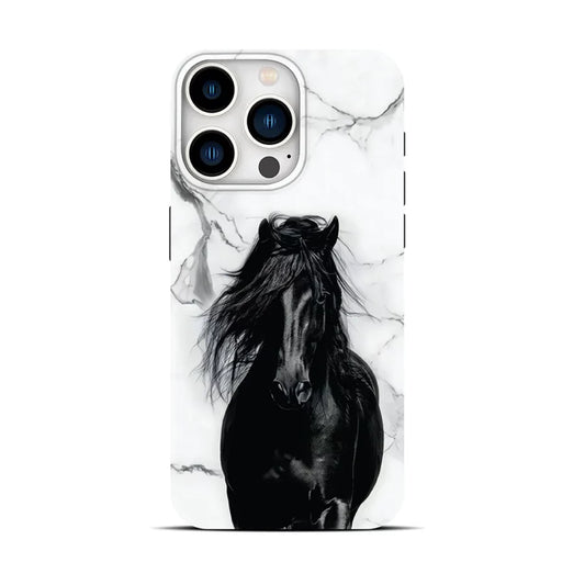 Le Prius Wild Series IMD Printed Case for iPhone 15 Series - Black Horse