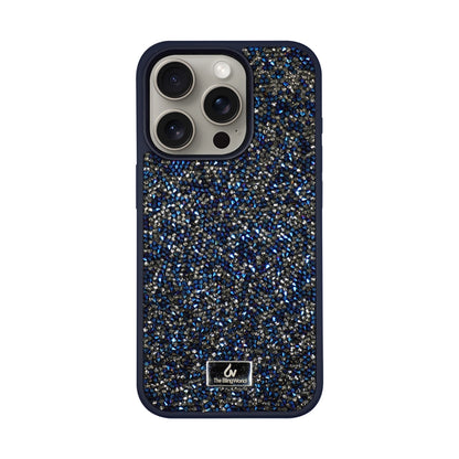 Crystal Studded Phone Case for iPhone 15 pro Max -Silver