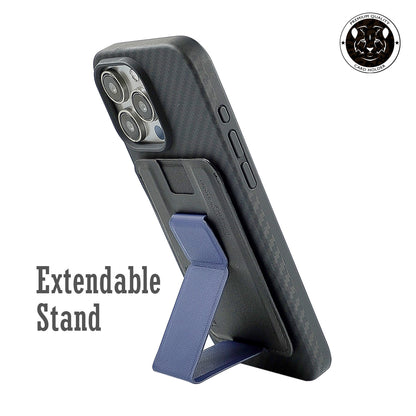 Bengal Card Holder with Magnetic Grip and Extendable Stand-Blue