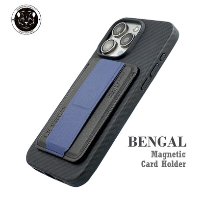 Bengal Card Holder with Magnetic Grip and Extendable Stand-Blue