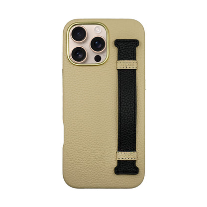 Amur Pro Leather Case For iPhone 16 Series-Beige/Black