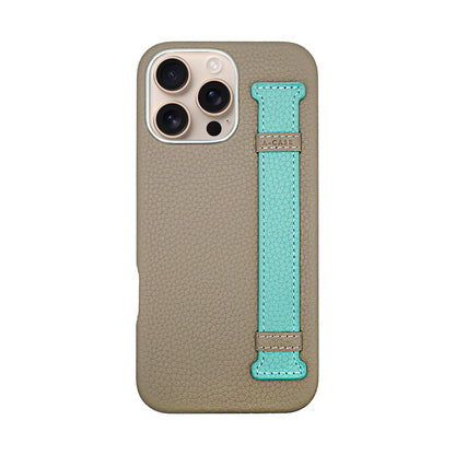 Amur Pro Leather Case For iPhone 16 Series-Gray/Tiffany