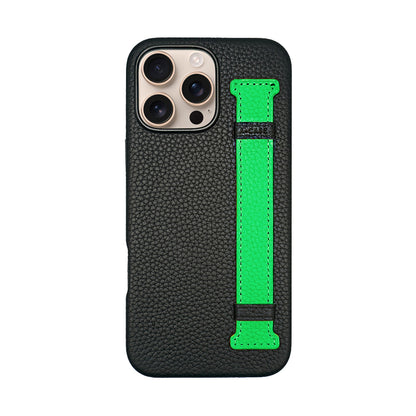 Amur Pro Leather Case For iPhone 16 Series-Green/Black