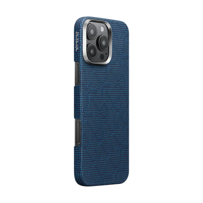Pitaka Monogram Case for iPhone 16 Series- Dark Blue