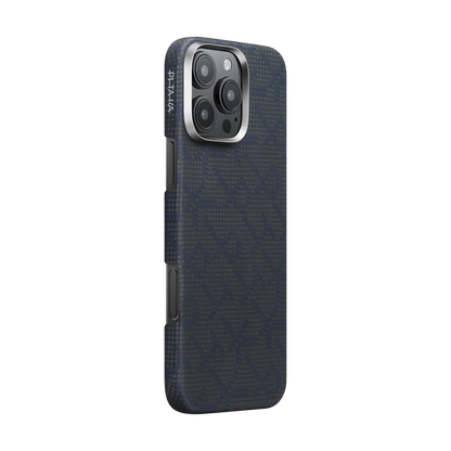Pitaka Monogram Case for iPhone 16 Series - Black/Blue