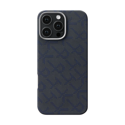 Pitaka Monogram Case for iPhone 16 Series - Black/Blue