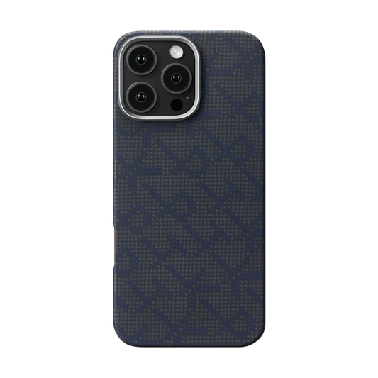 Pitaka  Monogram  Case for iPhone 16 Series - Black/Blue