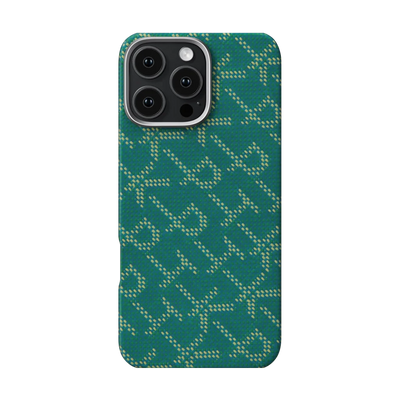 Pitaka  Monogram  Case for iPhone 16 Series - Dark Green