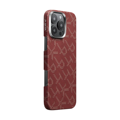 Pitaka Monogram Case for iPhone 16 Series- Gold/Red