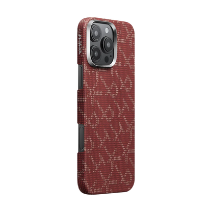 Pitaka Monogram Case for iPhone 16 Series- Gold/Red