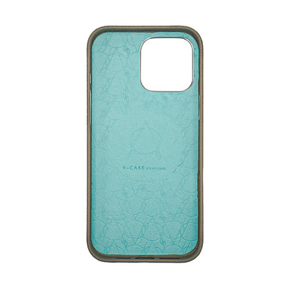 Amur Pro Leather Case For iPhone 16 Series-Gray/Tiffany