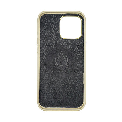 Amur Pro Leather Case For iPhone 16 Series-Beige/Black