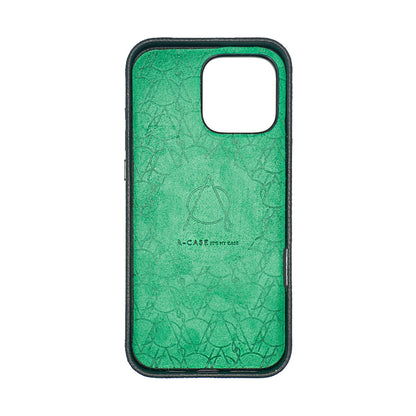 Amur Pro Leather Case For iPhone 16 Series-Green/Black