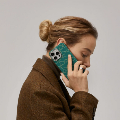 Pitaka Monogram Case for iPhone 16 Series- Gold/Green