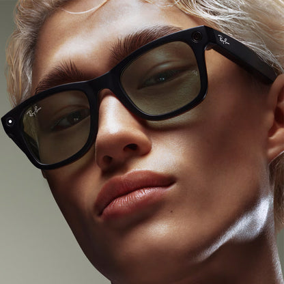 Rayban Meta Wayfarer Shiny Black Sunglasses For Men & Women RW4006