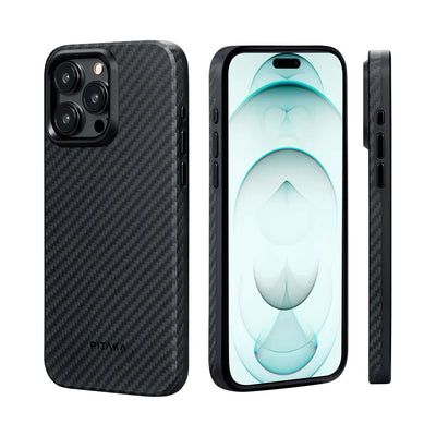 Pitaka Tactile Woven Case for iPhone 15 Series 1500D - Black/Gray