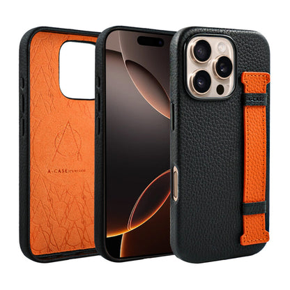 Amur Pro Leather Case For iPhone 16 Series-Green/Black