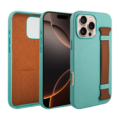 Amur Pro Leather Case For iPhone 16 Series-Green/Black