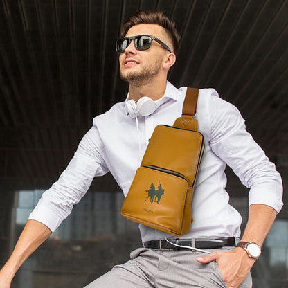 Santa Barbara Stylish Shouler Bag Made of Genuine Leather - Black