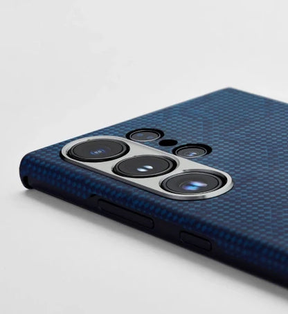 Pitaka Tactile Woven Case for Samsung Galaxy S24 Ultra - Blue/Black