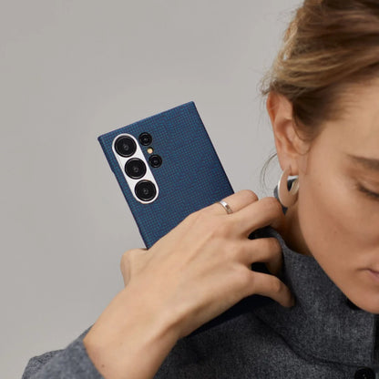 Pitaka Tactile Woven Case for Samsung Galaxy S24 Ultra - Blue/Black