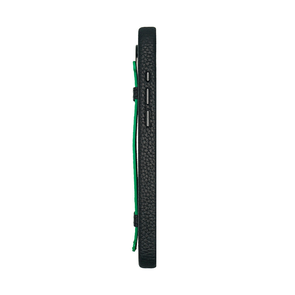 Amur Pro Leather Case For iPhone 16 Series-Green/Black