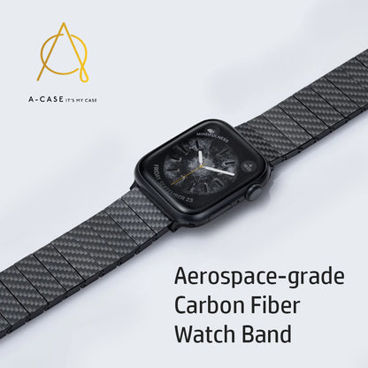 Carbon Fiber Watch Band Compatible with iWatch Series 9-1, SE, Ultra and Ultra 2- Genuine Black